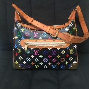 Authentic Liuis Vuitton Boulogne Black Multicolor
